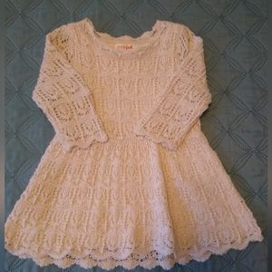 Baby girl's knit dress in cream with gold threads by Cat & Jack, size 18M.